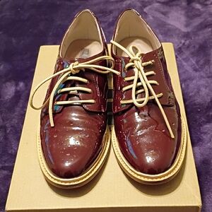 Leather Burgundy Oxford Shoes
